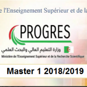 Liste des spécialités en master 1 et le nombre de postes ouverts pour la rentrée universitaire 2018/2019 DD